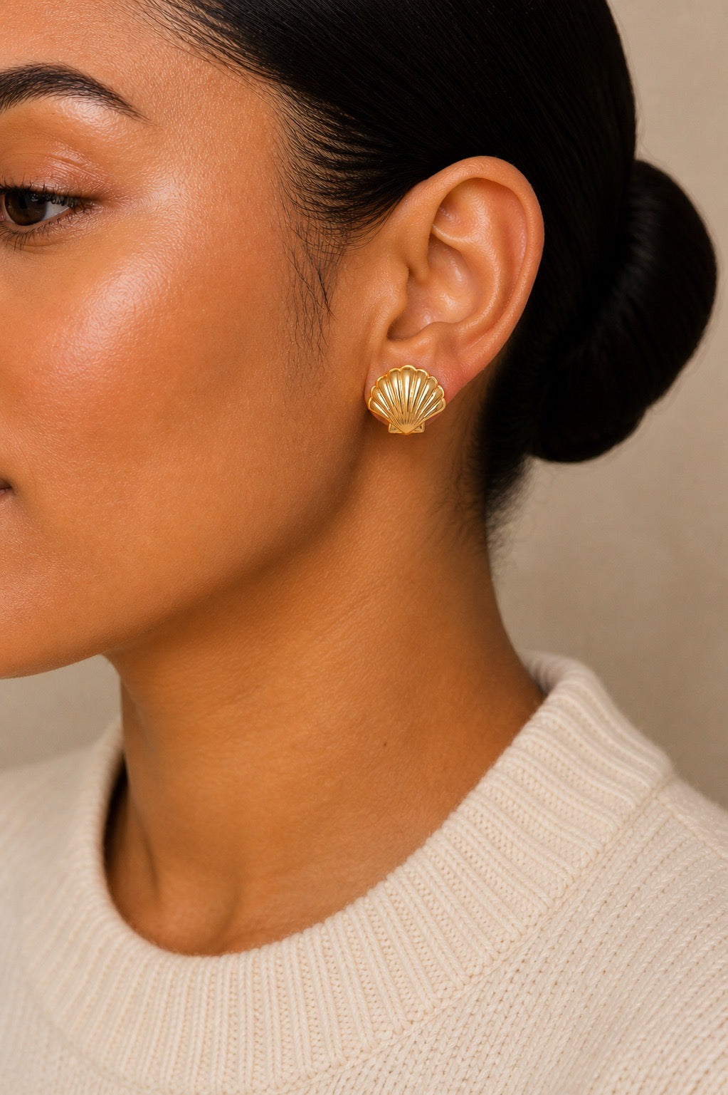 Golden Tide Shell Studs