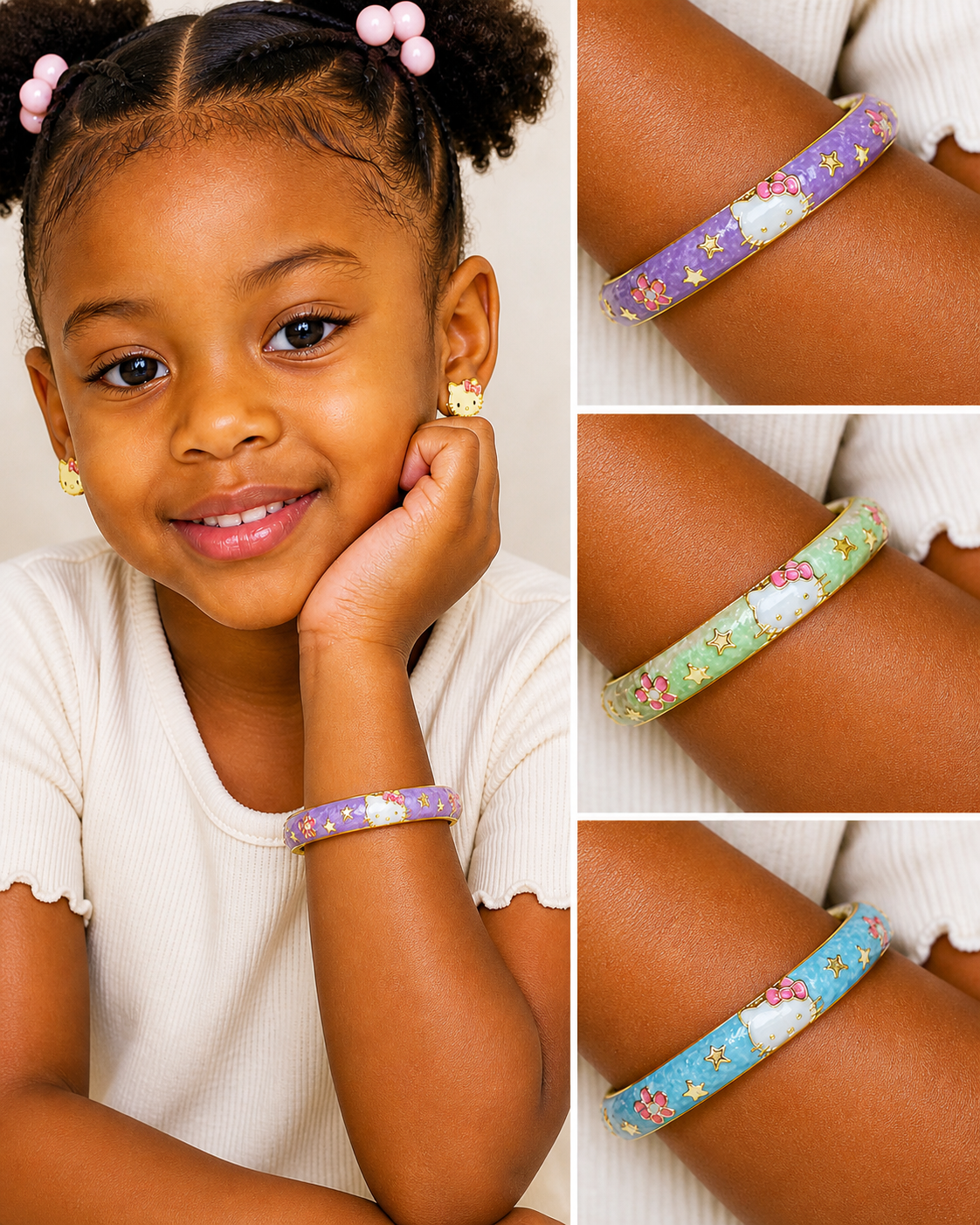 Little Luxe Kitty Charm Bangles